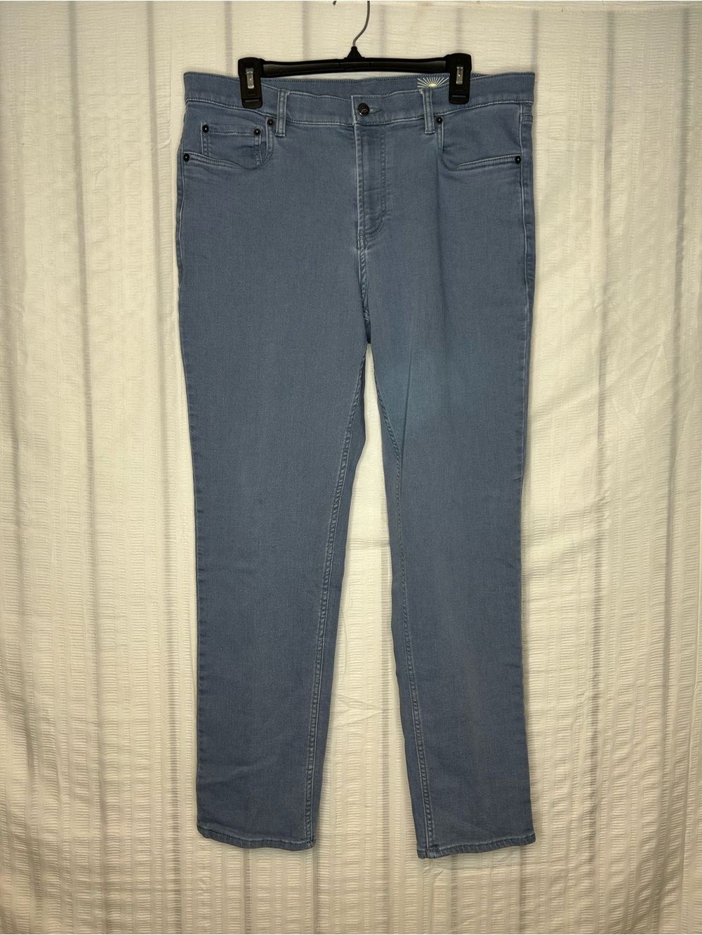 Faherty Men’s 36x32 Rocky Blue Stretch Terry 5 Pocket Straight Pants Excellent